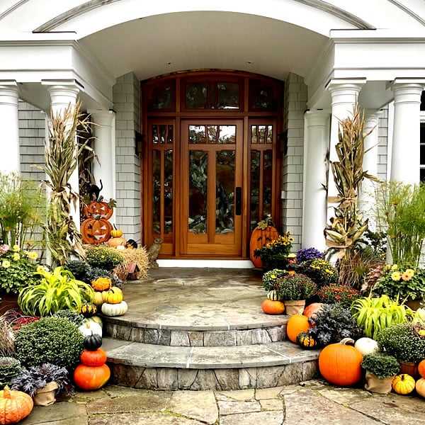 Seahorse Fine Gardening |  Front door holiday display
